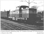 K historii již patří lokomotivy řady 725. Poslední choceňská 725 220 při posunu v Chocni v roce 1996. foto Jiří Šedo