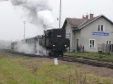 26.11.2011 mikulášský vlak Sp 1917 Cerekvice parní lokomotiva 423.009