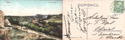 pohlednice Choce. Zadn Peliny.