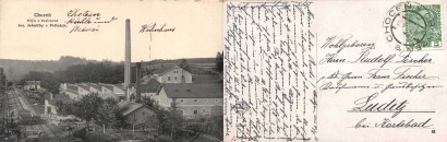 pohlednice Choce. Mln a tkalcovna Jos. Jehniky v Pelinch.