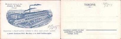 pohlednice Mechanická továrna na obuv Lederer & Adler Litomyšl.