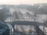 5.2.2005 železniční stanice Choceň pohled ze silničního mostu olomoucké zhlaví