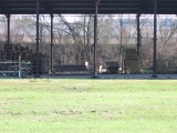 15.4.2006 Choceň průmyslová úzkorozchodná dráha pila Schejbal v pozadí vozík - pohled z parku